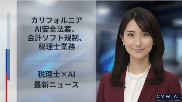 カリフォルニアAI安全法案、会計ソフト規制、税理士業務