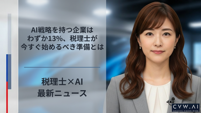 AI戦略を持つ企業はわずか13%、税理士が今すぐ始めるべき準備とは