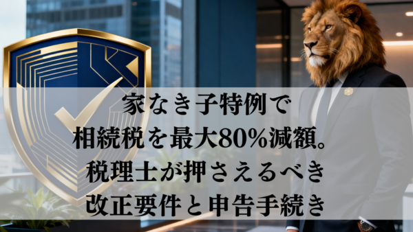 家なき子特例で相続税を最大80%減額。税理士が押さえるべき改正要件と申告手続き
