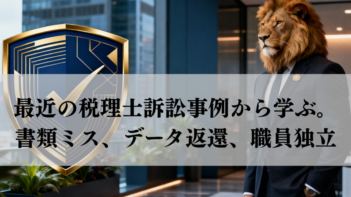 最近の税理士訴訟事例から学ぶ。 書類ミス、データ返還、職員独立