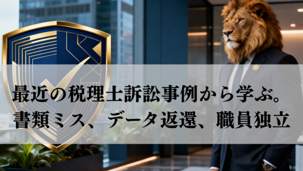 最近の税理士訴訟事例から学ぶ。書類ミス、データ返還、職員独立