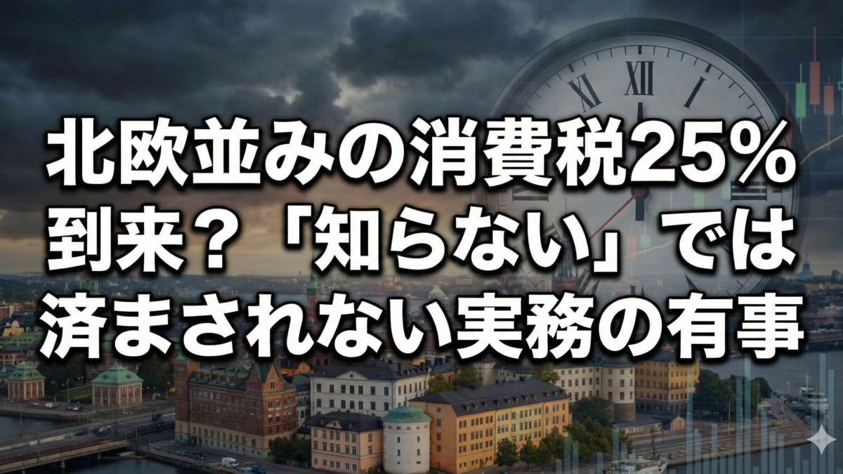 北欧並みの消費税25％到来？「知らない」では済まされない実務の有事