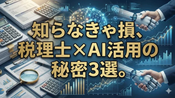 知らなきゃ損、税理士×AI活用の秘密3選。顧問先を守る新常識