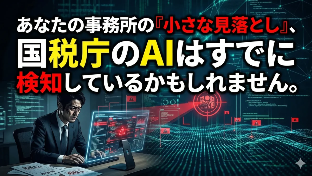 あなたの事務所の『小さな見落とし』、国税庁のAIはすでに検知しているかもしれません。