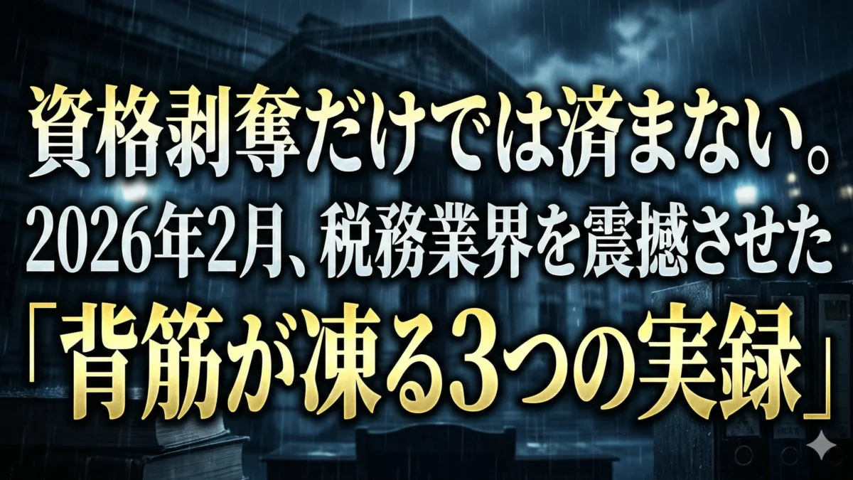 資格剥奪だけでは済まない。2026年2月、税務業界を震撼させた「背筋が凍る3つの実録」